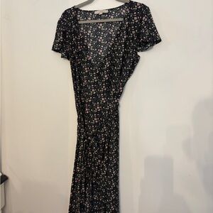 Loft Floral Black Dress